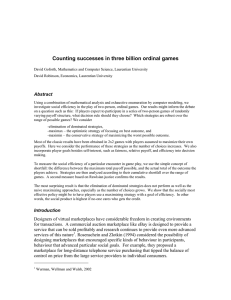Counting successes in three billion ordinal games
