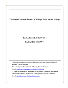 The Socio-Economic Impact of Village Wells on the Villages