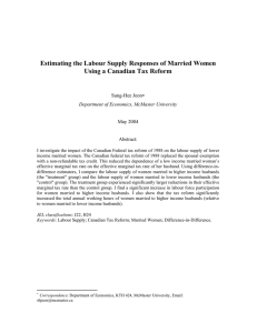 Estimating the Labour Supply Responses of Married Women  ∗