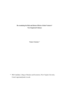 Re-examining the Risk and Return Effects of Joint Ventures*