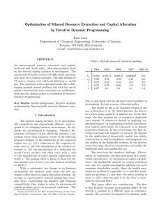 Optimization of Mineral Resource Extraction and Capital Allocation