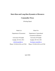 Short-Run and Long-Run Dynamics of Resource Commodity Prices
