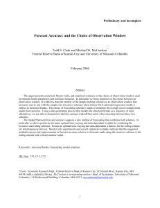 Forecast Accuracy and the Choice of Observation Window