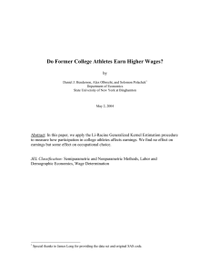 Do Former College Athletes Earn Higher Wages?  by