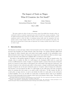 The Impact of Trade on Wages: Mika Saito Ichiro Tokutsu