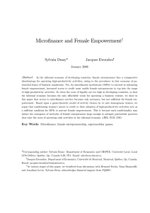 Microfinance and Female Empowerment † Sylvain Dessy* Jacques Ewoudou