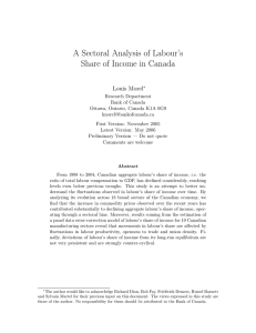 A Sectoral Analysis of Labour’s Share of Income in Canada Louis Morel