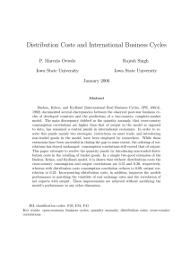 Distribution Costs and International Business Cycles P. Marcelo Oviedo Rajesh Singh