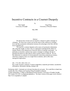 Incentive Contracts in a Cournot Duopoly