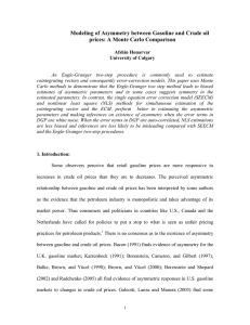 Modeling of Asymmetry between Gasoline and Crude oil