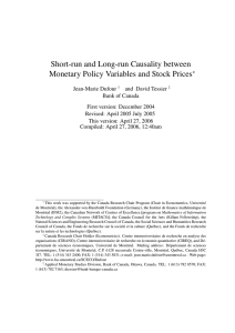 Short-run and Long-run Causality between Monetary Policy Variables and Stock Prices