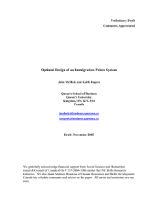 Optimal Design of an Immigration Points System