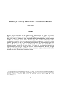 Bundling in Vertically Differentiated Communication Markets