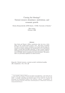 Cursing the blessings? Natural resource abundance, institutions, and economic growth