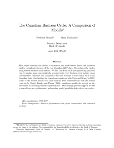 The Canadian Business Cycle: A Comparison of Models ∗ Frédérick Demers