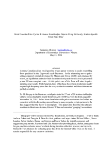Retail Gasoline Price Cycles: Evidence from Guelph, Ontario Using Bi-Hourly,... Retail Price Data