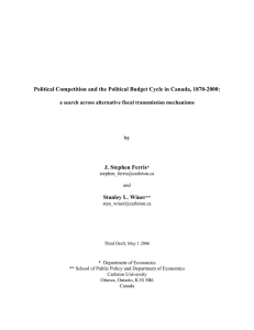 Political Competition and the Political Budget Cycle in Canada, 1870-2000: