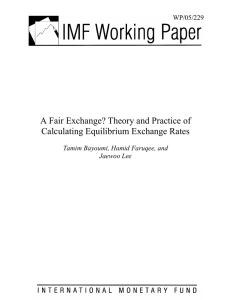 A Fair Exchange? Theory and Practice of Calculating Equilibrium Exchange Rates WP/05/229