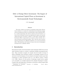 Debt vs Foreign Direct Investment: The Impact of Environmentally Sound Technologies