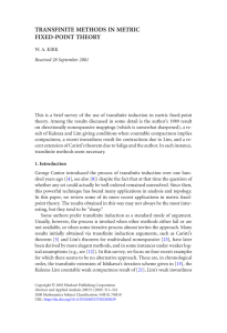 TRANSFINITE METHODS IN METRIC FIXED-POINT THEORY