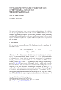 TOPOLOGICAL STRUCTURE OF SOLUTION SETS OF DIFFERENTIAL INCLUSIONS: THE CONSTRAINED CASE