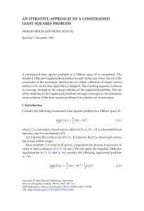 AN ITERATIVE APPROACH TO A CONSTRAINED LEAST SQUARES PROBLEM