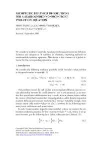 ASYMPTOTIC BEHAVIOR OF SOLUTIONS FOR A SEMIBOUNDED NONMONOTONE EVOLUTION EQUATION