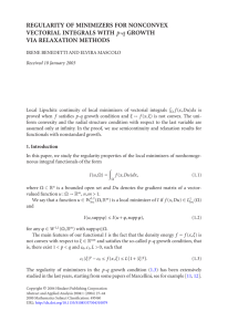 REGULARITY OF MINIMIZERS FOR NONCONVEX VECTORIAL INTEGRALS WITH VIA RELAXATION METHODS p