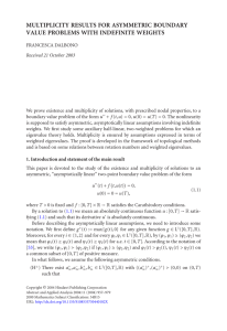 MULTIPLICITY RESULTS FOR ASYMMETRIC BOUNDARY VALUE PROBLEMS WITH INDEFINITE WEIGHTS