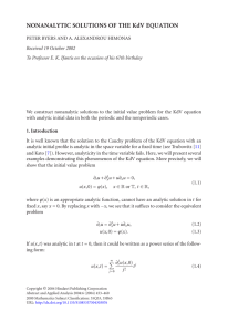 NONANALYTIC SOLUTIONS OF THE KdV EQUATION