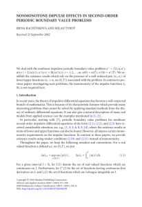 NONMONOTONE IMPULSE EFFECTS IN SECOND-ORDER PERIODIC BOUNDARY VALUE PROBLEMS