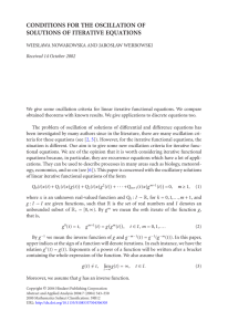 CONDITIONS FOR THE OSCILLATION OF SOLUTIONS OF ITERATIVE EQUATIONS