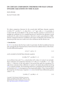ON CERTAIN COMPARISON THEOREMS FOR HALF-LINEAR DYNAMIC EQUATIONS ON TIME SCALES