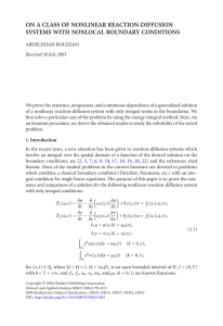 ON A CLASS OF NONLINEAR REACTION-DIFFUSION SYSTEMS WITH NONLOCAL BOUNDARY CONDITIONS