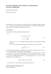 ON THE EXTREMAL SOLUTIONS OF SEMILINEAR ELLIPTIC PROBLEMS