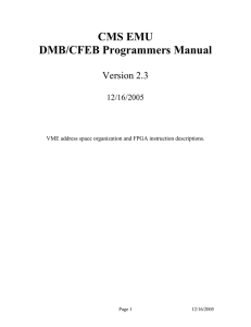 CMS EMU DMB/CFEB Programmers Manual  Version 2.3