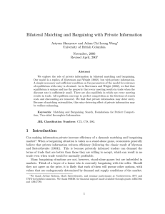 Bilateral Matching and Bargaining with Private Information