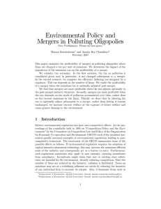 Environmental Policy and Mergers in Polluting Oligopolies