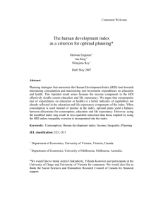 The human development index as a criterion for optimal planning*