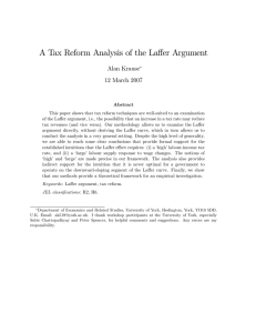 A Tax Reform Analysis of the La¤er Argument Alan Krause
