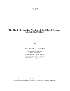 The Bank of Canada’s Version of the Global Economy Model (BoC-GEM)