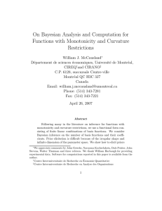 On Bayesian Analysis and Computation for Functions with Monotonicity and Curvature Restrictions