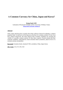 A Common Currency for China, Japan and Korea?  Kang-Soek LEE