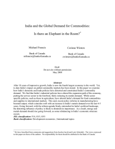 India and the Global Demand for Commodities:  Michael Francis