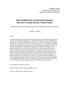 Real Implications of Financial Linkages Between Canada and the United States