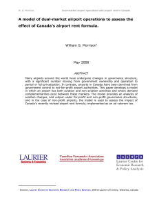 A model of dual-market airport operations to assess the