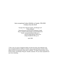 Inter-occupational Labour Mobility in Canada, 1994-2005: Evidence from the SLID