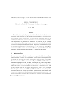 Optimal Forestry Contracts With Private Information DIDIER TATOUTCHOUP MAY 2008