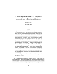 A wave of protectionism? An analysis of economic and political considerations