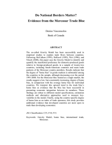 Do National Borders Matter? Evidence from the Mercosur Trade Bloc Denise Vasconcelos